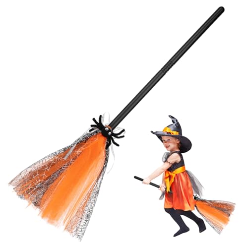 DRESSOOS Cute Witch Broom Prop Für Halloween Leichter Hexenbesen Für Kostümpartys Und Cosplay Dekoration Für Festliche Anlässe von DRESSOOS