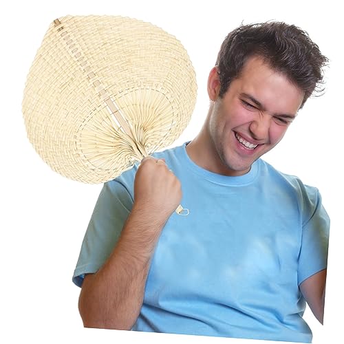DRESSOOS Handgefertigter Natürlicher Cattail Leaf Fächer Tragbarer Umweltfreundlicher Sommer Lüfter aus Geflochtenem Stroh Robust und Hautfreundlich für Outdoor und Indoor Kühlung von DRESSOOS