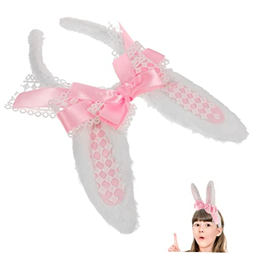 DRESSOOS Plüsch Kaninchenohren Haarband Mit Schleife Lange Hasenohren Für Cosplay Kostüme Für Partys Und Festivals Für Mädchen DRESSOOS Plüsch Kaninchenohren Haarband Mit Schleife Lange Hasenohren Für Cosplay Kostüme Für Partys Und Festivals Für Mädchen von DRESSOOS