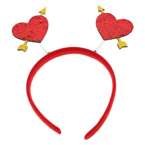 DRESSOOS Herz Stirnband Pailletten für Valentinstag Romantisches Kostümzubehör für Frauen und Männer für Partys und Hochzeiten von DRESSOOS