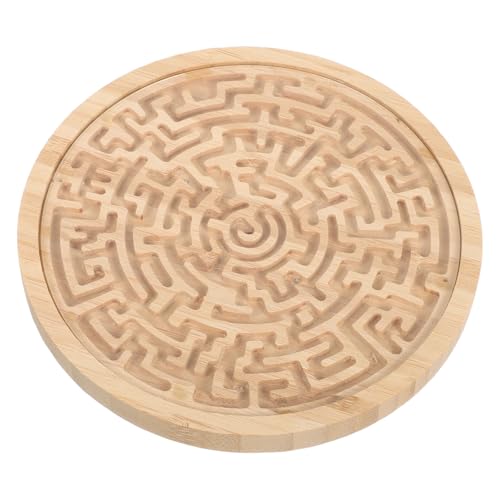 DRESSOOS Holz Labyrinth Brettspiel Rund Tragbar und Leicht Bead Maze Puzzle für Frühe Bildung Fördert Logisches Denken und Gleichgewichtstraining für Vorschulkinder und Kleinkinder von DRESSOOS