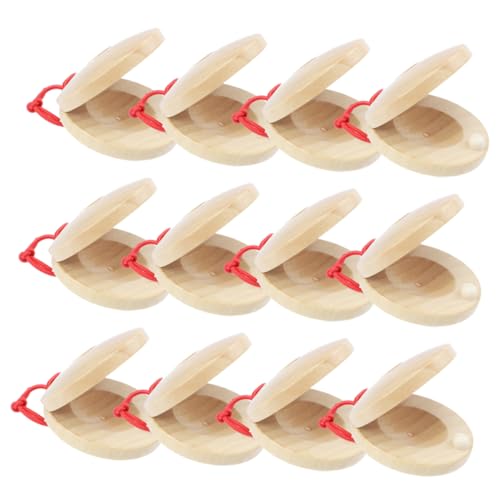 DRESSOOS Holzkastagnetten Für Kinder 12 Stück Kastagnetten Für Jungen Und Mädchen Rhythmus-Musikinstrument Für Jungen Und Mädchen von DRESSOOS