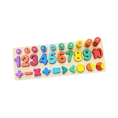 DRESSOOS Holzpuzzle Formen weinachtsgeschenke Kinder Kinder Toys Wooden Jigsaw Puzzle Children Toys Spielzeug Rätsel Anzahl Logarithmisches Brett Kleinkind Bambus von DRESSOOS