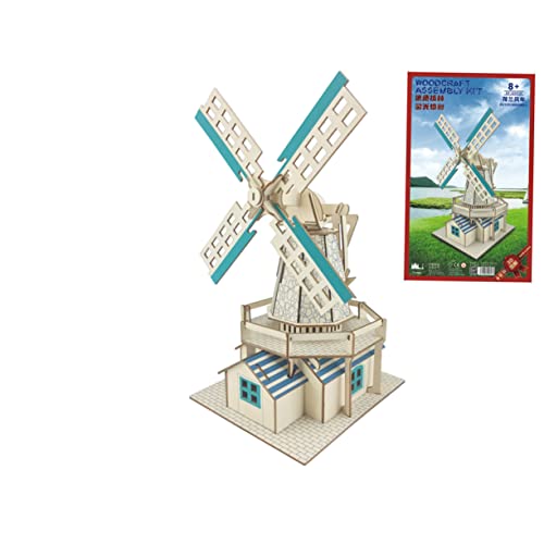 DRESSOOS Holzpuzzle Für Kinder Kinderspielzeug Rätsel Spielzeuge Spielset Aus Holz Holzpuzzles Spielzeug Bambus Hölzern 3D Windmühle von DRESSOOS