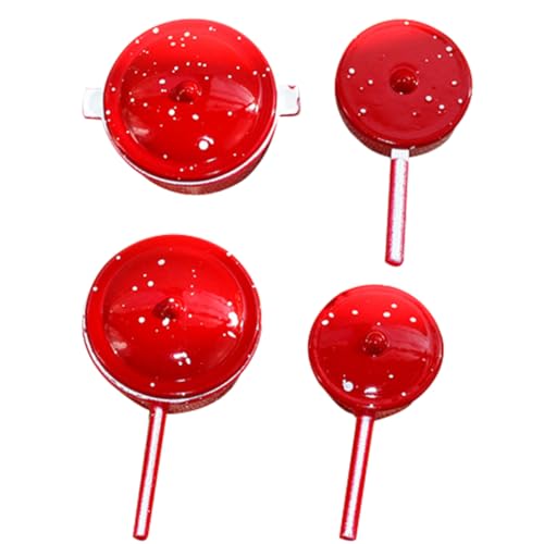 DRESSOOS Kinder Kochen Spielzeug 4 Stück Kinderspielzeug Kochtopf aus Metall Rollenspielset zum Ornament Modelle Mini Ornamente Simulationstöpfe von DRESSOOS