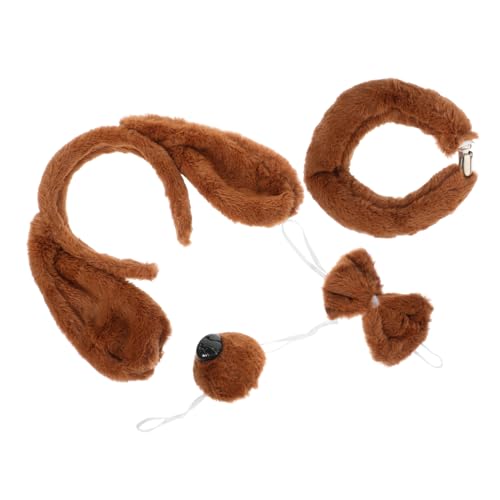 DRESSOOS Hundekleidung Kleine Hunde Tierkostü Set Für Hunde Tierohren Stirnband Fliege Und Nase 4 Teiliges Cosplay Zubehör Für Haustiere Perfekt Für Partys Und Tierkostü Events Hundeanzug Für Hunde von DRESSOOS