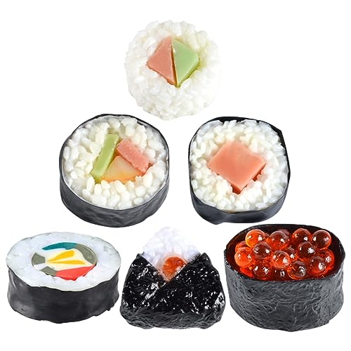 DRESSOOS Sushi-Modell-Set 6-teilig Gefälschtes Sushi-Spielzeug Vorgetäuschte Sushi-Requisite für Party-Display Einzelhandel Japanische Lebensmittelfotografie DRESSOOS Sushi-Modell-Set 6-teilig Gefälschtes Sushi-Spielzeug Vorgetäuschte Sushi-Requisite für Party-Display Einzelhandel Japanische Lebensmittelfotografie von DRESSOOS