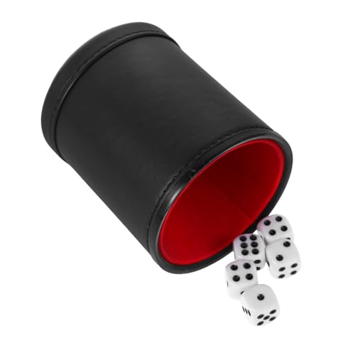 DRESSOOS Würfel und Becher Set Standard Spiel Würfel Leise Rollender Würfelbecher für Brettspiele Party Zubehör Altersgruppen von DRESSOOS