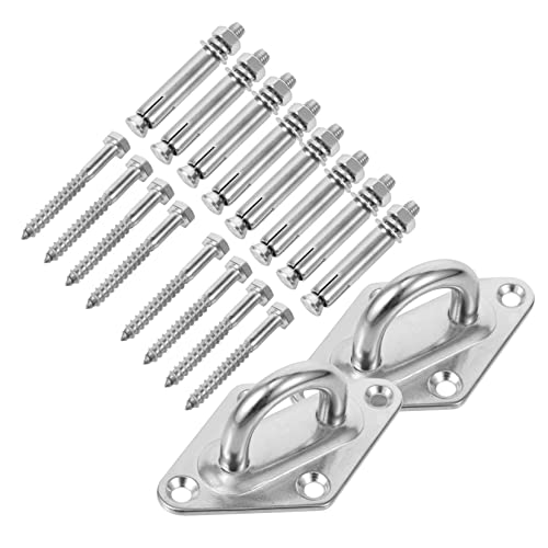 DRESSOOS 2 Sets M8 Aufhängungshaken Aus Rostfreiem Stahl Für Hängematten Wand Und Deckenmontage Inklusive Augenplatte Für Sichere Befestigung Und Vielseitige Anwendung von DRESSOOS