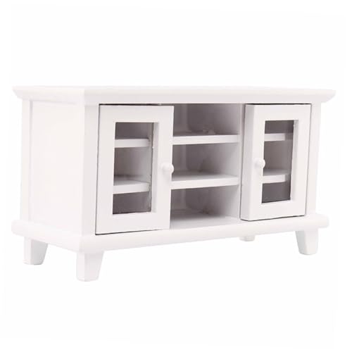 DRESSOOS Mini Fernsehschrank, Puppenhaus, Holzmöbel, Mini Zubehör, Maßstab 1:12, Mini Raumdekoration, Modell, Miniaturmodell, Spielzeug, Küchenszene, Modell, Puppenhaus, Mini Vitrine DRESSOOS Mini Fernsehschrank, Puppenhaus, Holzmöbel, Mini Zubehör, Maßstab 1:12, Mini Raumdekoration, Modell, Miniaturmodell, Spielzeug, Küchenszene, Modell, Puppenhaus, Mini Vitrine von DRESSOOS