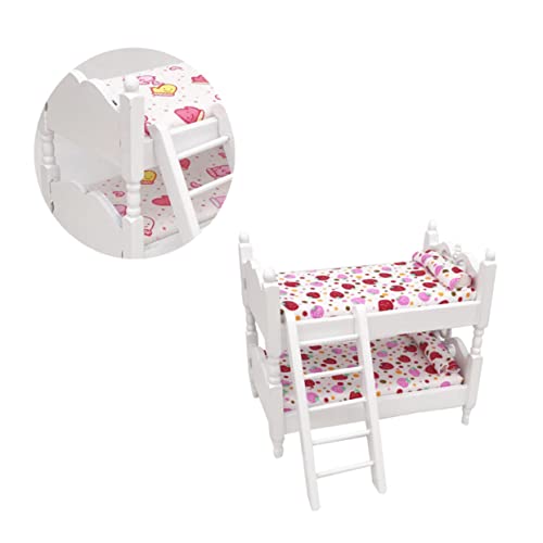 DRESSOOS Mini-Hausmöbel Living Room Decoration wohnzimmerdeko wohnaccessoires Bed zusammengeklapptes Bett Mini- -Miniaturmöbel Mini-Möbel Mini-Hausbett Kinderzimmer Spielzeug Bambus Weiß von DRESSOOS