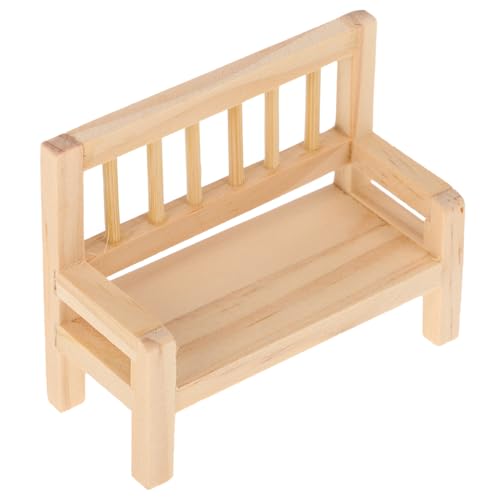 DRESSOOS Mini Holzbank Dekoration für Puppenhaus Realistisches Modell Gartenbank für Mini Landschaften und Holzbank Zubehör für Deko von DRESSOOS
