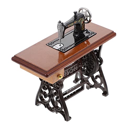 DRESSOOS Mini Nähmaschine Modell Vintage Stil Puppenhaus Deko Miniatur Möbel Zubehör Kreatives DIY für Mikro Szenen von DRESSOOS