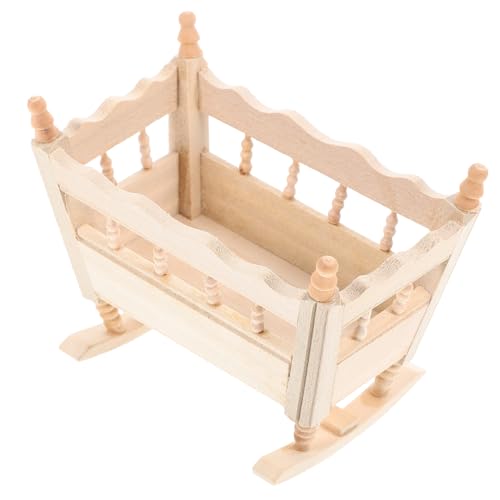 DRESSOOS Stubenwagen Puppenzubehör Mini-Bett zubehör Miniatur-Wiegenbett Modelle Möbel Mini-Hausversorgung Miniaturmodell Handbuch Ornamente Spielzeug Bastelanhänger Baby schmücken von DRESSOOS