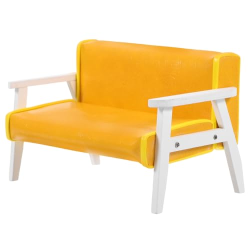 DRESSOOS Mini-sofastuhl Puppenhauszubehör Puppenhausmöbel Miniaturen Spielzeugcouch Miniatur-hausbausatz Mini- Möbel Essen Puppenhaus-miniaturbausatz Minis Korb Sitz Hölzern von DRESSOOS