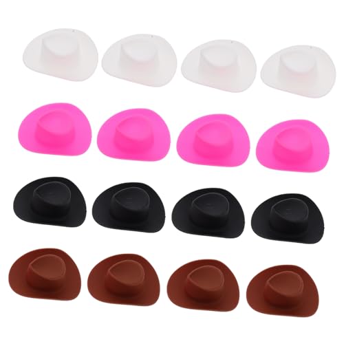 DRESSOOS Mini-westernhüte Für Bastelprojekte 4 Stück Kunststoffzubehör Für Armaturenbrett-Dekorationen Partygeschenke von DRESSOOS