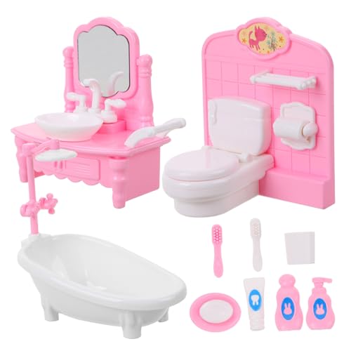 DRESSOOS Miniatur Badezimmer öbel Set Für Puppenhaus Badewanne Toilette Und Waschbecken Ideale Dekoration Für Dollhouse Badezimmer Und Miniatur Shower Room Modelle DRESSOOS Miniatur Badezimmer öbel Set Für Puppenhaus Badewanne Toilette Und Waschbecken Ideale Dekoration Für Dollhouse Badezimmer Und Miniatur Shower Room Modelle von DRESSOOS