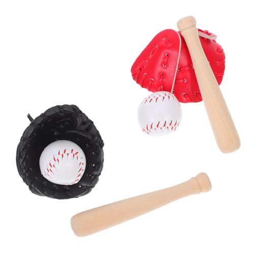 DRESSOOS Miniatur Baseball mit Handschuh Schläger und Ball Realistische Puppenhaus Deko Detailgetreues Sport-Accessoire für Miniatur-szenen und Wohnraumgestaltung von DRESSOOS