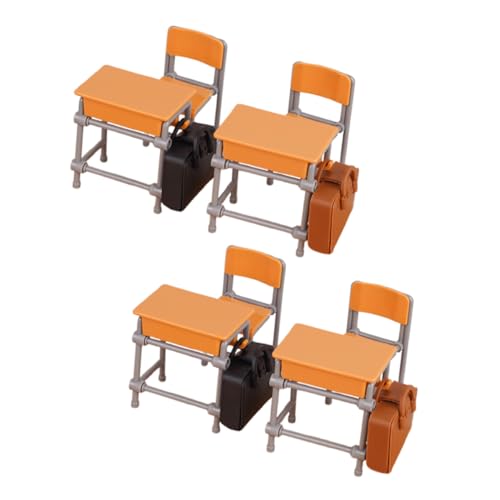 DRESSOOS Miniatur Klassenzimmer Möbel mit Gelben Tischen Stühlen und Schulranzen Puppenhaus Zubehör Miniatur Schreibtisch und Stuhl Modell für Dekoration und Lernspielzeug DRESSOOS Miniatur Klassenzimmer Möbel mit Gelben Tischen Stühlen und Schulranzen Puppenhaus Zubehör Miniatur Schreibtisch und Stuhl Modell für Dekoration und Lernspielzeug von DRESSOOS