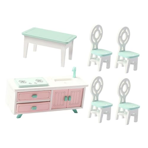 DRESSOOS Miniatur öbelset Für Puppenhaus 1 Set Aus Mit Tisch 4 Stühlen Und Waschbecken Perfektes Zubehör Für Die Miniaturküche Und Das Esszimmer Hochwertiges Für Kreative DRESSOOS Miniatur öbelset Für Puppenhaus 1 Set Aus Mit Tisch 4 Stühlen Und Waschbecken Perfektes Zubehör Für Die Miniaturküche Und Das Esszimmer Hochwertiges Für Kreative von DRESSOOS