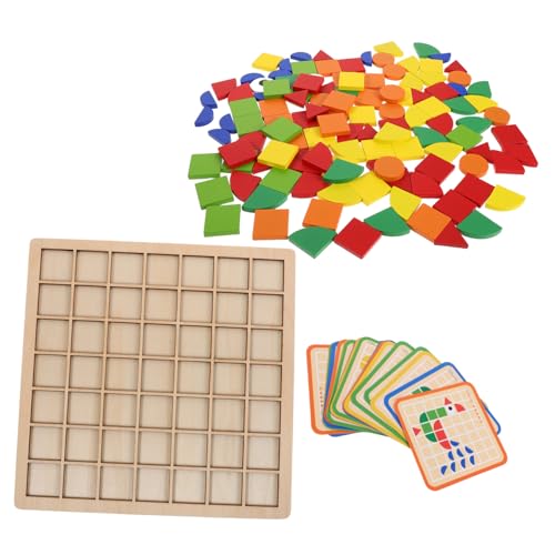 DRESSOOS Montessori Holzbausteine Teiliges Geometrische Musterblöcke Pädagogisches Lernspielzeug für Vorschulkinder Robust und Leicht zu Reinigen von DRESSOOS