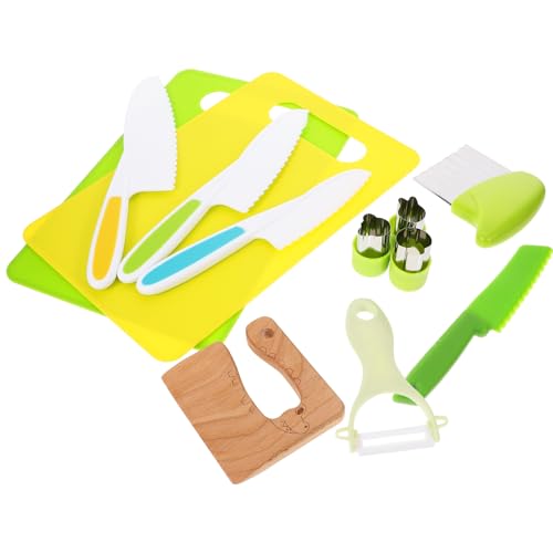 DRESSOOS Montessori Küchenset 12 Teiliges Kochwerkzeug Set Für Kleinkinder Mit Abgerundeten Klingen Schneidebrett Und Kindgerechten Kochutensilien Für Kreatives Kochen Und von DRESSOOS