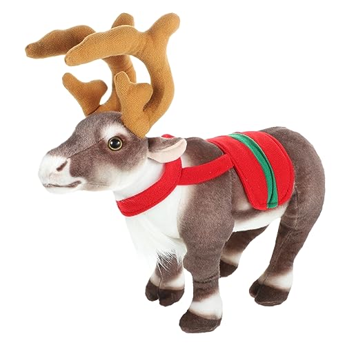 DRESSOOS Plüsch Hirschfigur, Plüsch Rentier, Bücherregalfigur, Hirschpuppe, Weihnachtsfeier, Hirschfigur, Rentierskulptur, Abendessen, Tischdekoration, Hirschornament, Weihnachtsdekoration DRESSOOS Plüsch Hirschfigur, Plüsch Rentier, Bücherregalfigur, Hirschpuppe, Weihnachtsfeier, Hirschfigur, Rentierskulptur, Abendessen, Tischdekoration, Hirschornament, Weihnachtsdekoration von DRESSOOS