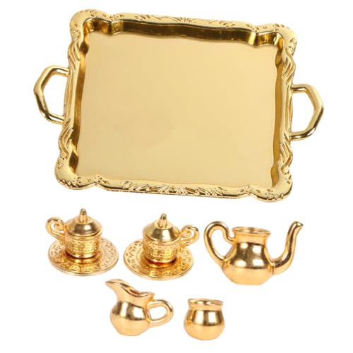 DRESSOOS Puppenhaus Zubehör Kreatives Mini Teegeschirr in Gold für Detailreiche Szene und Spielspaß DRESSOOS Puppenhaus Zubehör Kreatives Mini Teegeschirr in Gold für Detailreiche Szene und Spielspaß von DRESSOOS