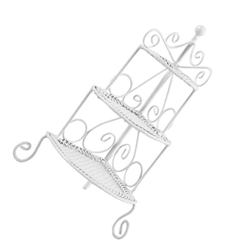 DRESSOOS Puppenhaus Zubehör Miniatur Lagerung Rack Eisen Kunst Miniatur Kit Weiß von DRESSOOS