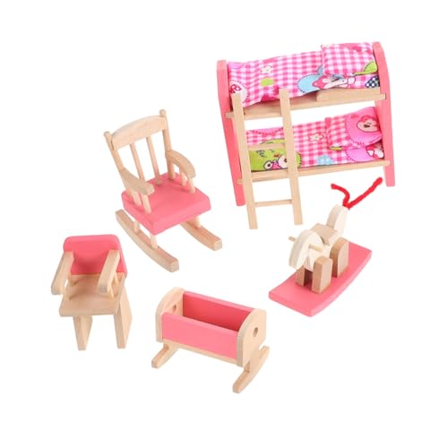 DRESSOOS Puppenhausmöbel Aus Holz Mit Hohem Und Niedrigem Bett, Spielhaus, Miniaturmöbel, Etagenbett Für Puppen, DIY Miniatur Puppenhausbausätze, Kindermöbel, Mini Harzmöbel, DRESSOOS Puppenhausmöbel Aus Holz Mit Hohem Und Niedrigem Bett, Spielhaus, Miniaturmöbel, Etagenbett Für Puppen, DIY Miniatur Puppenhausbausätze, Kindermöbel, Mini Harzmöbel, von DRESSOOS