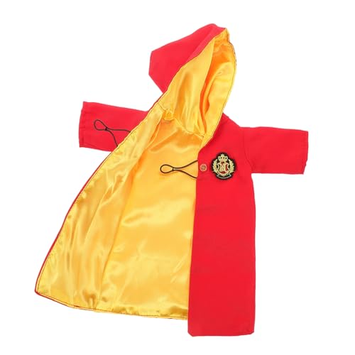 DRESSOOS Puppenumhang Roter Zauberer Umhang Für Puppen Kostüm Kreatives Rollenspiel Zubehör Für Familienspaß Und Soziale Entwicklung von DRESSOOS
