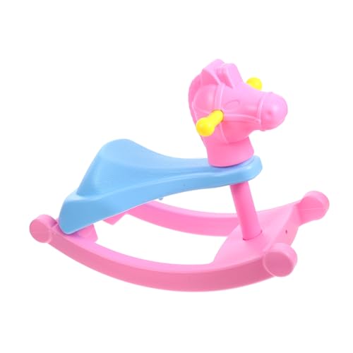 DRESSOOS Puppenzubehör Rocking-Pferde Dekorpuppe Rocking- Mini Möbel Ornament Szene Prop Doll Möbel Mini Schaukelpferd Spielzeug Kinder Tun Spiele Game Doll House Horse Stuhl von DRESSOOS