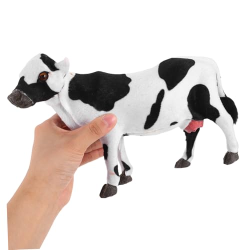 DRESSOOS Realistisches Kuhmodell aus Resin Kleine Farmtierfigur Detailgetreues Tierornament für Pädagogisches Vielseitig als Dekoration Filmrequisite und Lernhilfe von DRESSOOS
