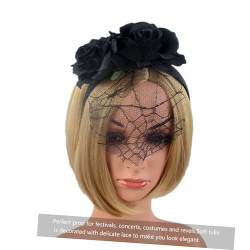 DRESSOOS Schwarzes Rosen blumen haarband aus Netzstoff Dekoratives Cosplay stirnband für Halloween Tanzparty und Festliche Anlässe Handgefertigtes Komfortables Haarschmuck accessoire DRESSOOS Schwarzes Rosen blumen haarband aus Netzstoff Dekoratives Cosplay stirnband für Halloween Tanzparty und Festliche Anlässe Handgefertigtes Komfortables Haarschmuck accessoire von DRESSOOS