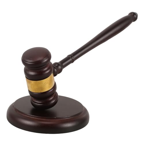 DRESSOOS Set Auktionshammer Anwaltswerkzeug Richterhammer Und Block Spielzeughammer Auktionspaddel Hammersockelhalter US Geschichte Klassenzimmerdekor Minihammer Richterkostüm Miniartikel von DRESSOOS