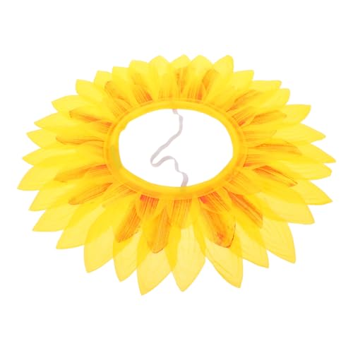 DRESSOOS Sonnenblumenkopfbedeckung Blumenkopfschmuck Cosplay Sonnenblumenhut-requisite Dekoration Spiel Party Gunst Regenkostüm Stütze Lustiges Spiel Leistung Motorhaube Seidentuch Yellow von DRESSOOS