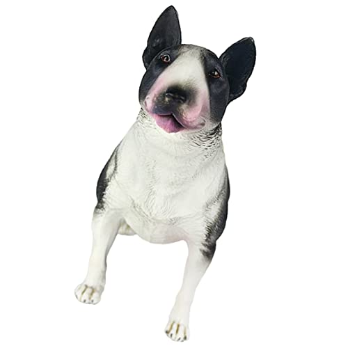 DRESSOOS Stehendes Bull Terrier Modell Realistische Hundefigur Als Deko Für Kinderzimmer Und Wohnzimmer Schwarzer Hund Perfekte Fotorequisite Und Sammlerstück Für Hundeliebhaber von DRESSOOS