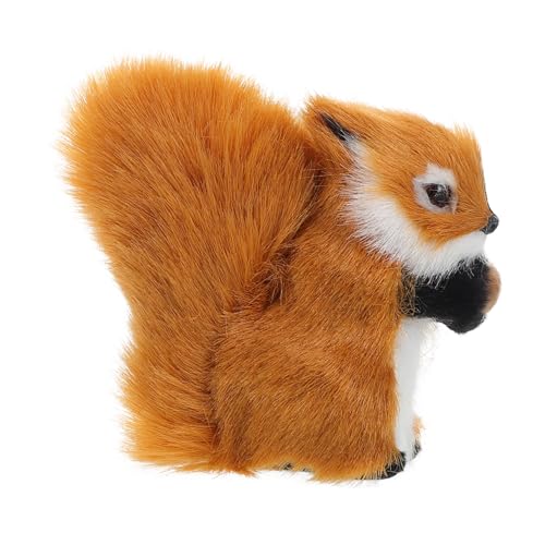 DRESSOOS Stofftiermodell Weihnachts-Eichhörnchen kleines Tier Eichhörnchen Plüscheichhörnchen Realistische Tierfigur Simulation Tiermodell entzückendes pelziges Eichhörnchen Plastik von DRESSOOS
