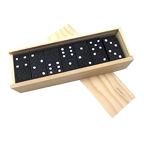 DRESSOOS Teiliges Domino Spiel aus Schwarzem Holz Edukatives für Ab Jahren Fördert Intelligenz und Kreativität Leichtes Langlebiges Material Perfektes für Familie und Freunde von DRESSOOS