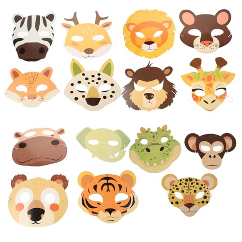 DRESSOOS Tiergesicht Masken Für Dschungel Thema Party Masken Tierische Kopfbedeckungen Für Kindergeburtstagsfeiern Und Dekorationen Elefantenmaske öwenmaske Tigermaske DRESSOOS Tiergesicht Masken Für Dschungel Thema Party Masken Tierische Kopfbedeckungen Für Kindergeburtstagsfeiern Und Dekorationen Elefantenmaske öwenmaske Tigermaske von DRESSOOS