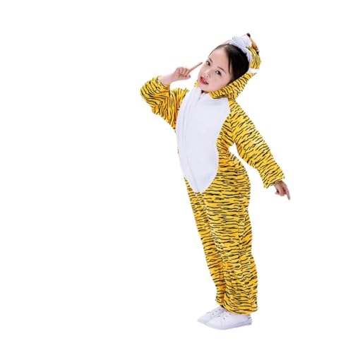 DRESSOOS Tiger Kostü Für XL Tierkostü Für Rollenspiele Maskeraden Und Bühnenaufführungen Ideales Outfit Für Fantasievolles Perfektes Tierkostü Für Jungen Und ädchen von DRESSOOS