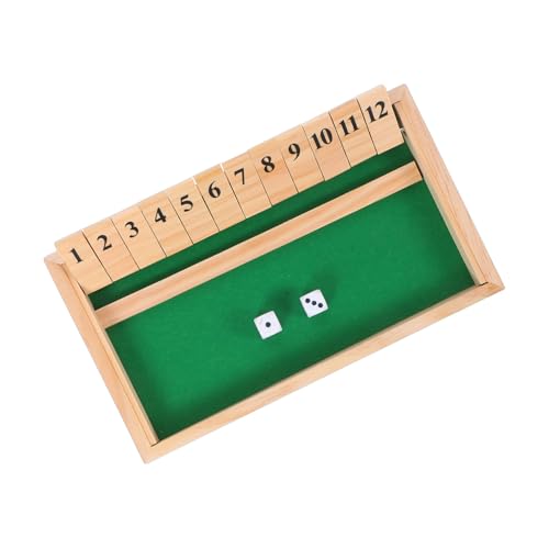 DRESSOOS Würfelspiel „Shut The Box“ Traditionelles Hölzernes Kneipen Barbrett Familientischmatte Spiel Würfeltisch Mathe Geschicklichkeitsspiel Für Und Erwachsene von DRESSOOS