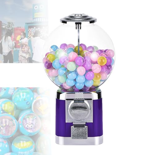 Kaugummi-Maschine, großer Seifenblasenspender, Ball, Großverkauf, mit Schlüssel, klassisches Kapselspielzeug, Süßigkeitenmaschine, Lila von DRFGHK