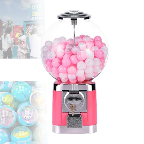 Kaugummi-Maschine, großer Seifenblasenspender, Ball, Großverkauf, mit Schlüssel, klassisches Kapselspielzeug, Süßigkeitenmaschine, Rosa von DRFGHK