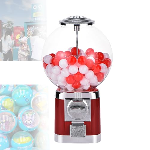 Kaugummi-Maschine, großer Seifenblasenspender, Ball, Großverkauf, mit Schlüssel, klassisches Kapselspielzeug, Süßigkeitenmaschine, Rot von DRFGHK