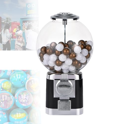 Kaugummi-Maschine, großer Seifenblasenspender, Ball, Großverkauf, mit Schlüssel, klassisches Kapselspielzeug, Süßigkeitenmaschine, Schwarz von DRFGHK