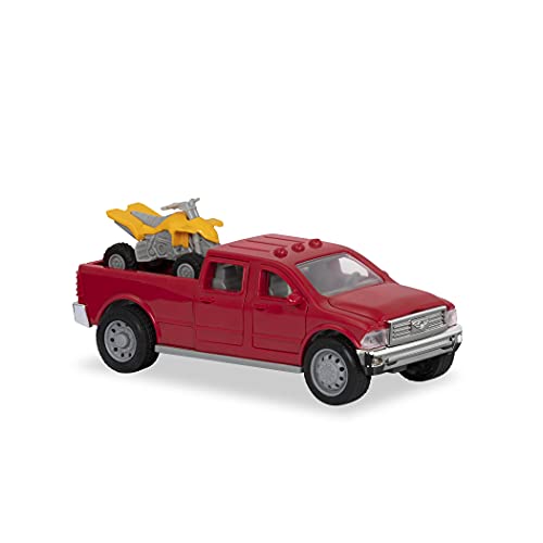 Driven Micro 2er Set Transporter Pick-Up Truck und Quad Bike 17 cm mit Lichtern und Tönen – Spielzeugauto LKW mit Funktionen – Spielzeug ab 3 Jahren von Driven by Battat
