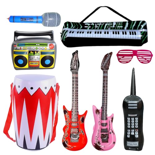 DRJCKOLOTH Aufblasbare Instrumente Set,Aufblasbare Musikinstrumente,Aufblasbare Party Props,aufblasbare Rockstar Spielzeug,Aufblasbare Gitarre,Aufblasbare Mikrofon,Party Deko DRJCKOLOTH Aufblasbare Instrumente Set,Aufblasbare Musikinstrumente,Aufblasbare Party Props,aufblasbare Rockstar Spielzeug,Aufblasbare Gitarre,Aufblasbare Mikrofon,Party Deko von DRJCKOLOTH