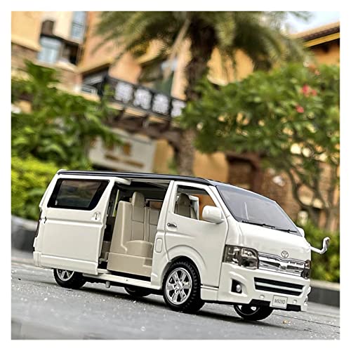 DRModel Motorfahrzeuge Replika Auto 1/32 Für Toyota HIACE MPV Diecasts Legierung Automodell Simulation Kinder Sound Licht Spielzeugfahrzeug Originalgetreue Nachbildung (Color : White) von DRModel