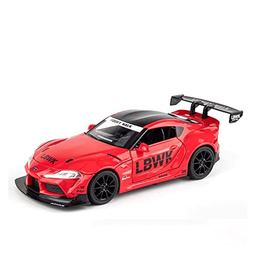 DRModel Motorfahrzeuge Replika Auto 1:22 Für Toyota Supra GR Simulation Legierung Rennwagen Modell Diecast Fahrzeug Sound Und Licht Pull Back Toys Originalgetreue Nachbildung (Color : Red) von DRModel